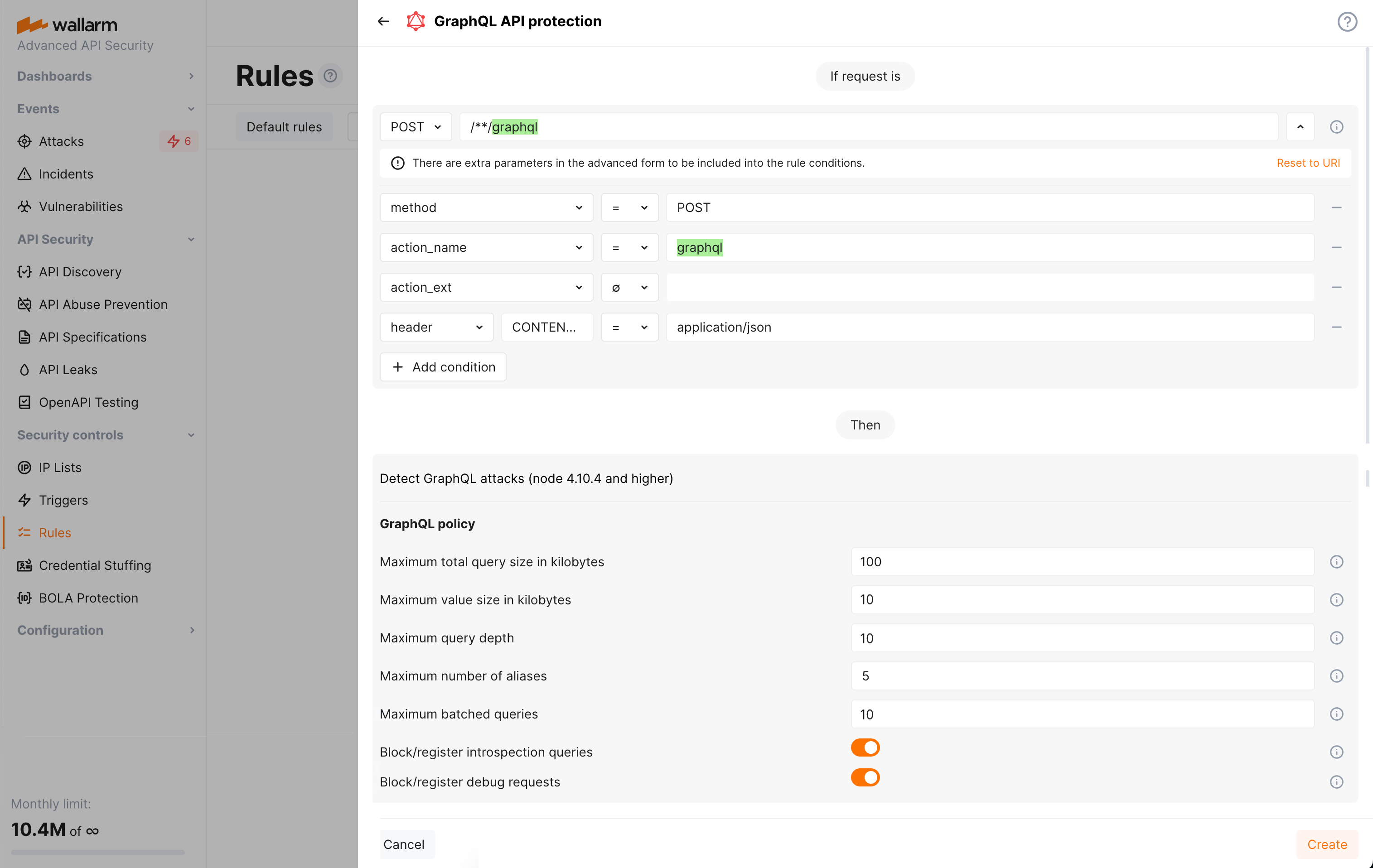 GraphQL thresholds