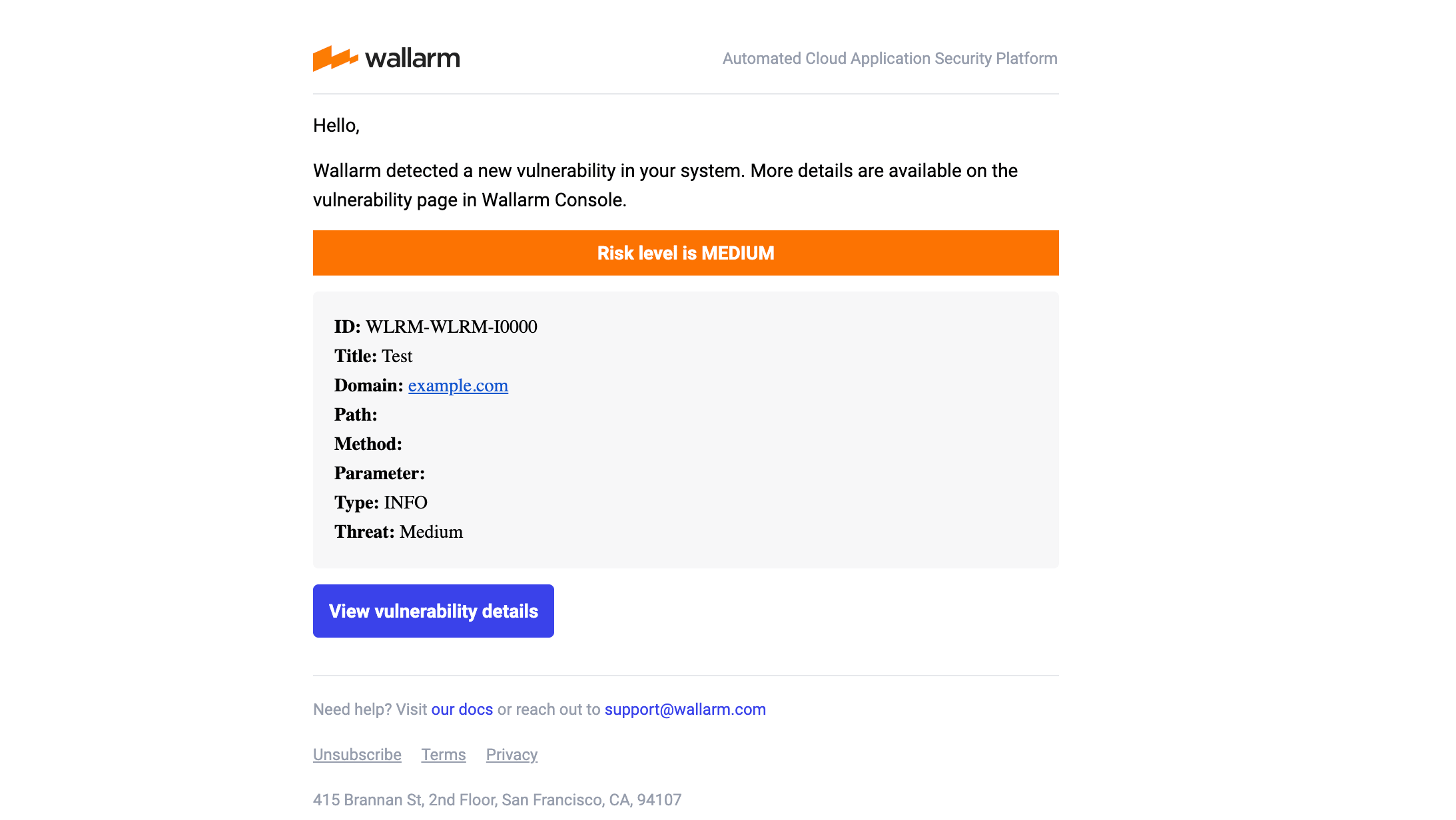 Test email message